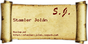Stamler Jolán névjegykártya