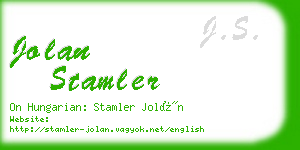 jolan stamler business card